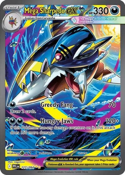 Mega Sharpedo ex ME02: Phantasmal Flames Pokemon card
