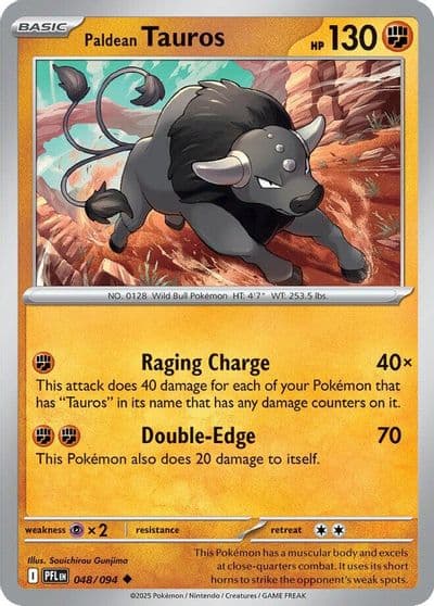 Paldean Tauros ME02: Phantasmal Flames Pokemon card