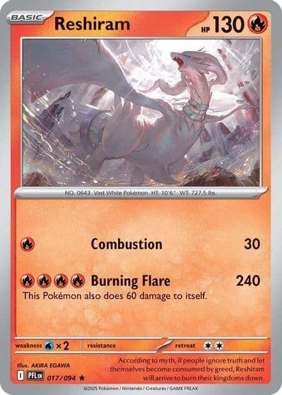 Reshiram ME02: Phantasmal Flames Pokemon card