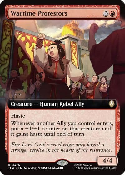 Wartime Protestors Extended Art Avatar: The Last Airbender Magic card