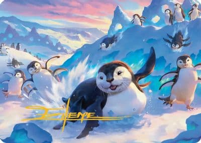 Otter Penguin Art Card Gold Stamped Signature Art Series: Avatar: The Last Airbender Magic card