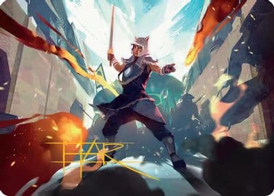 Sokka Tenacious Tactician Art Card Gold Stamped Signature Art Series: Avatar: The Last Airbender Magic card