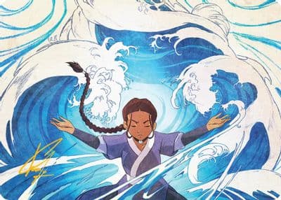 Katara Water Tribes Hope Art Card Gold Stamped Signature Art Series: Avatar: The Last Airbender Magic card
