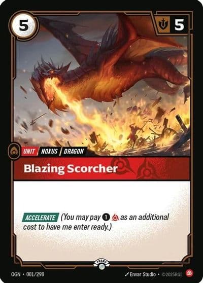Blazing Scorcher Riftbound Organized Play Promotional Cards Riftbound card