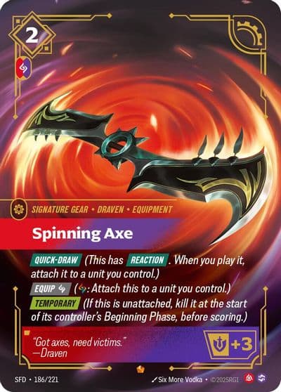 Spinning Axe Spiritforged Riftbound card