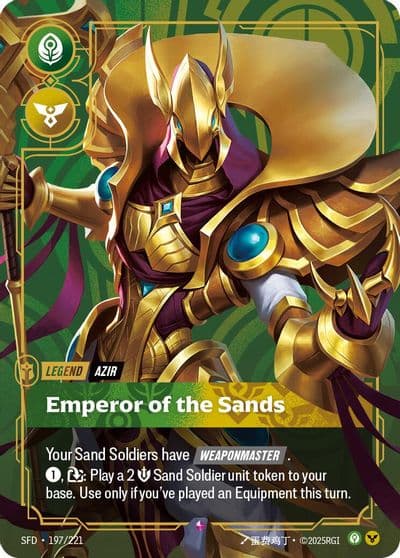 Azir Emperor of the Sands Spiritforged Riftbound card