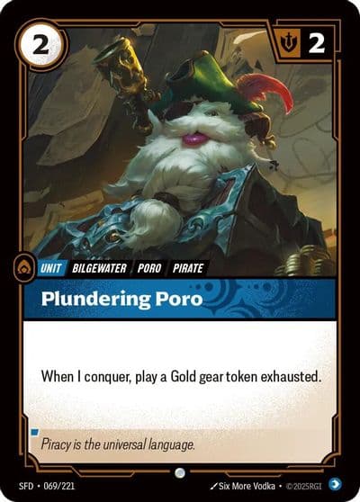 Plundering Poro Spiritforged Riftbound card