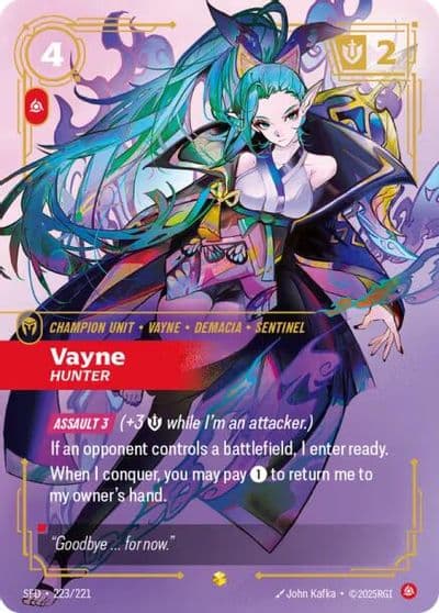 Vayne Hunter Overnumbered Spiritforged Riftbound card