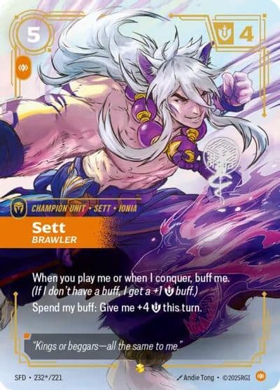 Sett Brawler Signature Spiritforged Riftbound card