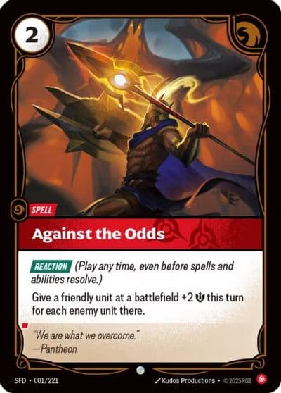 Against the Odds Spiritforged Riftbound card