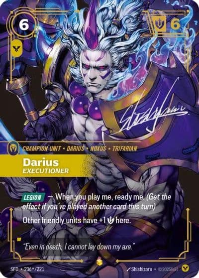 Darius Executioner Signature Spiritforged Riftbound card