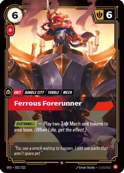 Ferrous Forerunner Spiritforged Riftbound card