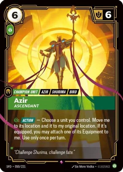 Azir Ascendant Spiritforged Riftbound card