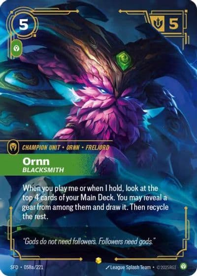 Ornn Blacksmith Alternate Art Spiritforged Riftbound card