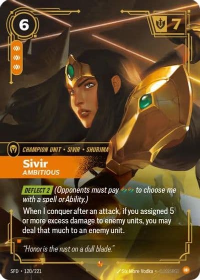 Sivir Ambitious Spiritforged Riftbound card