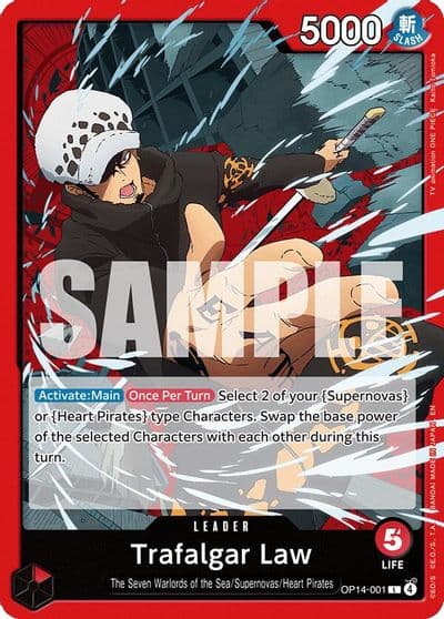Trafalgar Law OP14 001 The Azure Sea's Seven One Piece card
