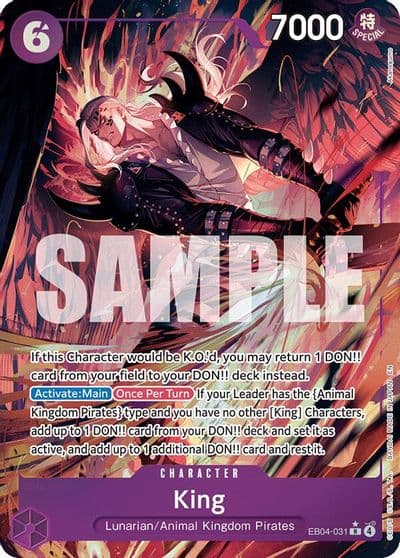 King Alternate Art The Azure Sea's Seven One Piece card