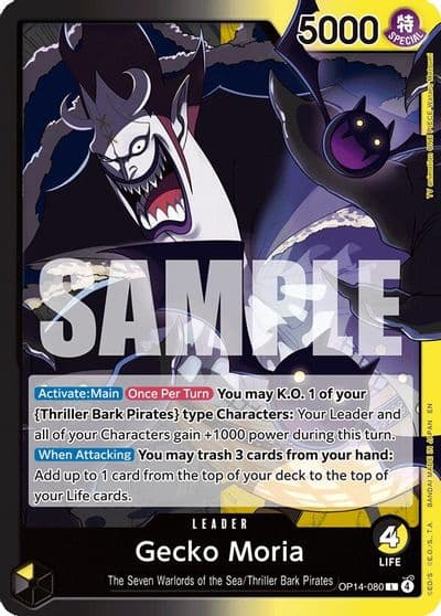 Gecko Moria OP14 080 The Azure Sea's Seven One Piece card