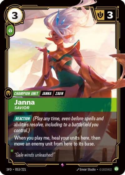 Janna Savior Spiritforged Riftbound card