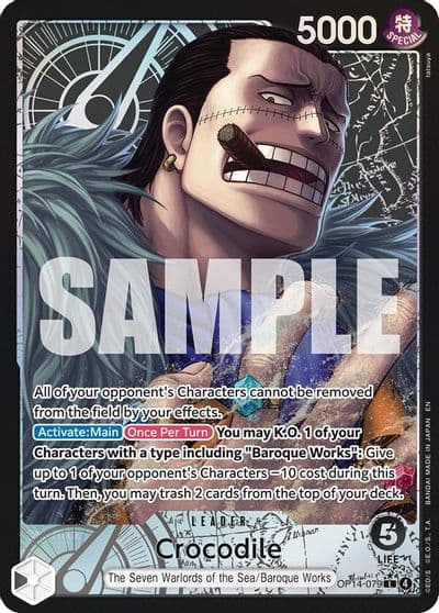 Crocodile OP14 079 Alternate Art The Azure Sea's Seven One Piece card