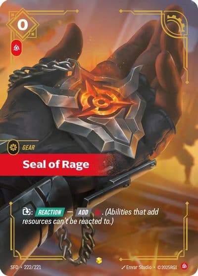 Seal of Rage Overnumbered Spiritforged Riftbound card