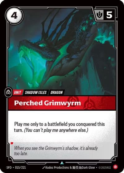 Perched Grimwyrm Spiritforged Riftbound card