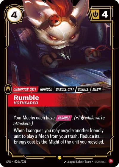 Rumble Hotheaded Alternate Art Spiritforged Riftbound card