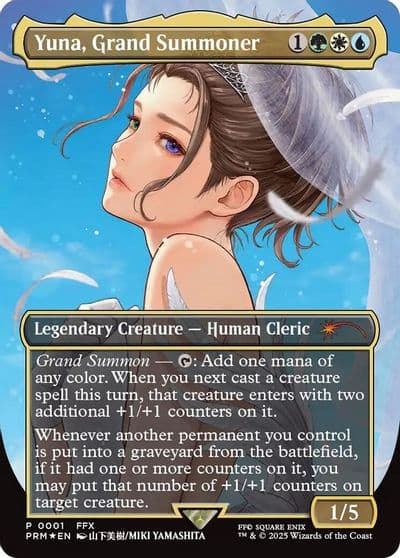 Yuna Grand Summoner Borderless WPN & Gateway Promos Magic card