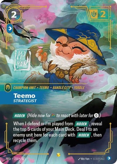 Teemo Strategist Signature Spiritforged Riftbound card