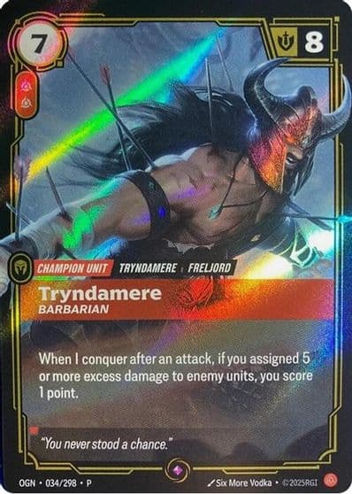 Tryndamere Barbarian Riftbound Organized Play Promotional Cards Riftbound card