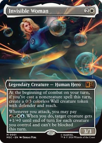 Invisible Woman Borderless Commander: Marvel Super Heroes Magic card