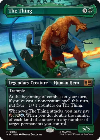 The Thing Borderless Commander: Marvel Super Heroes Magic card