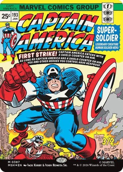 Captain America Super Soldier Borderless 0387 Marvel Super Heroes Magic card