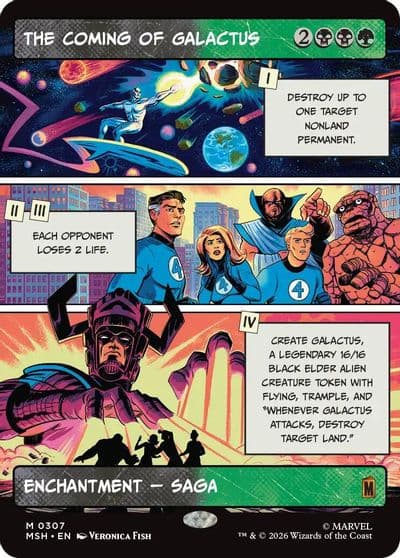 The Coming of Galactus Borderless Marvel Super Heroes Magic card