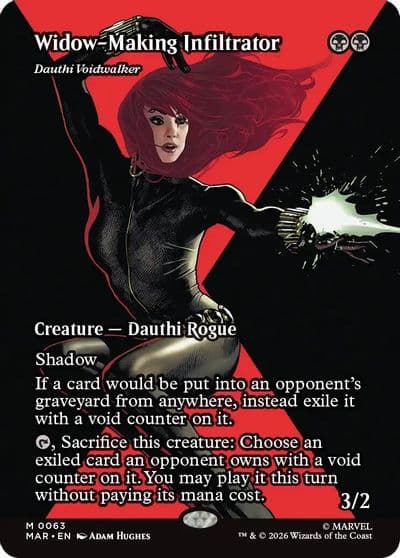 Widow Making Infiltrator Dauthi Voidwalker Borderless Marvel Universe Eternal-Legal Magic card