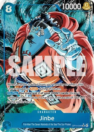 Jinbe OP14 049 Alternate Art The Azure Sea's Seven One Piece card