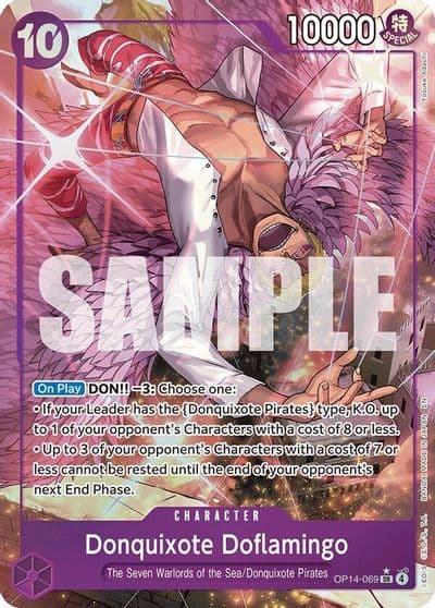 Donquixote Doflamingo OP14 069 Alternate Art The Azure Sea's Seven One Piece card