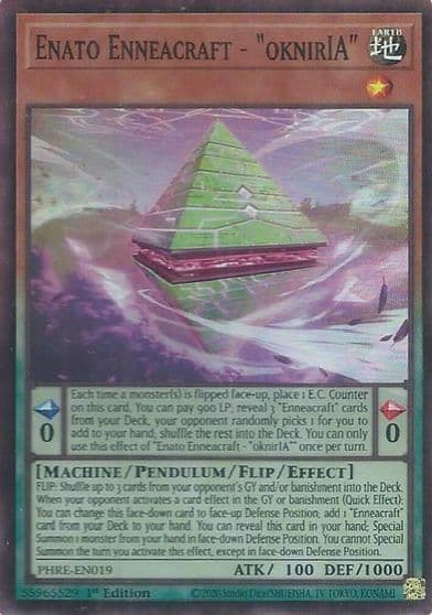 Enato Enneacraft oknirIA Super Rare Phantom Revenge Yu-Gi-Oh! card