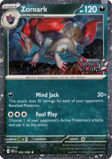 Zoroark (White Flare Stamped) Miscellaneous Cards & Products Pokemon card