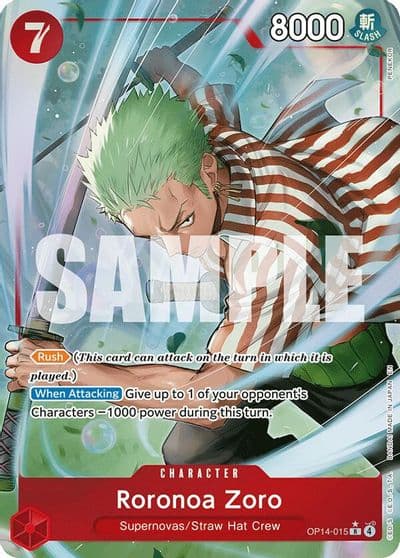 Roronoa Zoro OP14 015 Alternate Art The Azure Sea's Seven One Piece card
