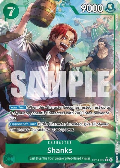 Shanks Alternate Art The Azure Sea's Seven One Piece card