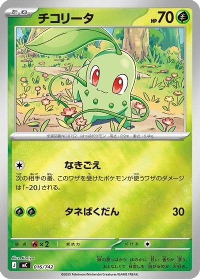 Chikorita Mirror Holo Start Deck 100 Battle Collection Pokemon card