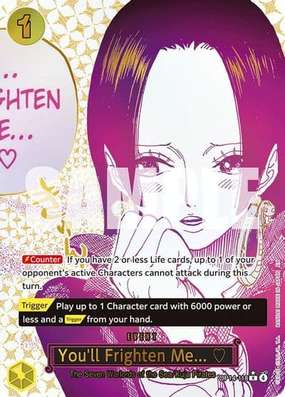 Youll Frighten Me Alternate Art The Azure Sea's Seven One Piece card