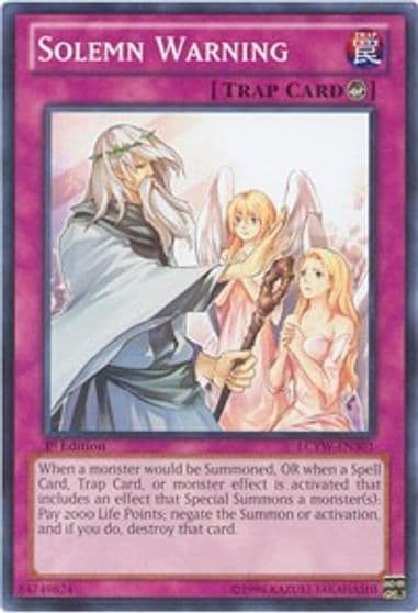 Solemn Warning Legendary Collection 3: Yugi's World Yu-Gi-Oh! card