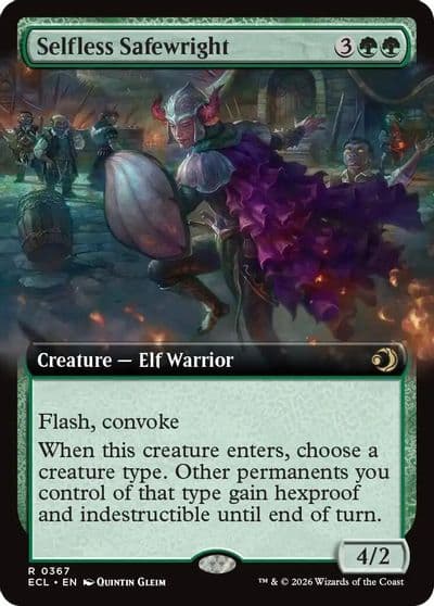 Selfless Safewright Extended Art Lorwyn Eclipsed Magic card