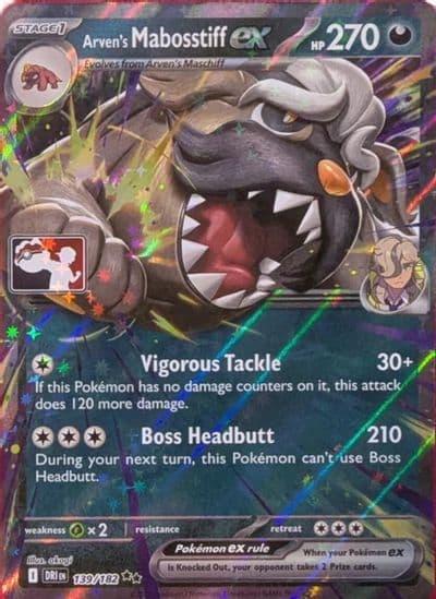 Arven's Mabosstiff ex Prize Pack Series Cards Pokemon card