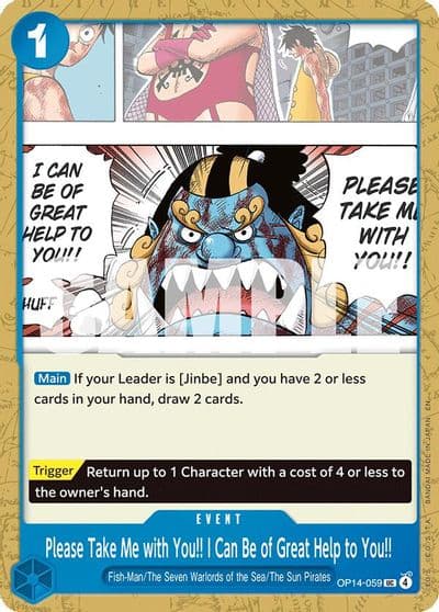 Please Take Me with You I Can Be of Great Help to You The Azure Sea's Seven One Piece card