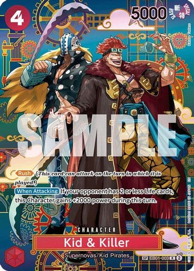Kid and Killer EB01 003 SP The Azure Sea's Seven One Piece card