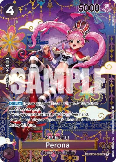Perona OP06 093 SP The Azure Sea's Seven One Piece card