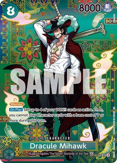Dracule Mihawk OP12 030 SP The Azure Sea's Seven One Piece card